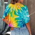 thumbnail image 4 of Posijego T-Shirts Teinture sur Nœuds Graphiques pour Femmes Été Décontracté Col Rond Manches Courtes Crop Tops, 4 of 6