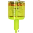 thumbnail image 1 of HUGFEGWE Solar Strobe Warning Light 360 Degree Single Column Super Bright Waterproof IP48 for Construction Traffic Dock Marine Light Control Flashing with Switch (Yellow) CJB91-28379, 1 of 7