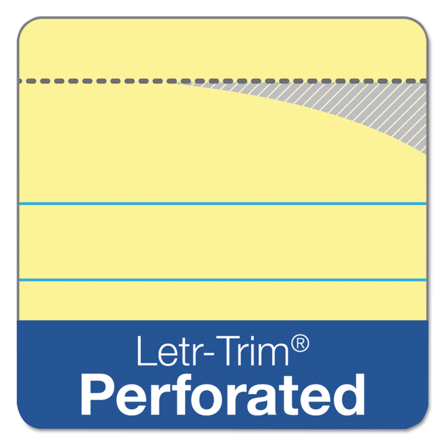 Tops Letr-trim Perforated Law-ruled Writing Pad - 100 Sheet - 16 Lb - 8.50" X 11.75" - 6 / Pack - Canary Paper (TOP63396)