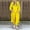 Yellow, variant on Women's Summer Flowy Outfits 2 Piece Casual V Neck 3/4 Sleeve High Low Blouse Pants Matching Sets 2025 Trendy Vacation Clothes Pant Sets for Women Dressy White XXL