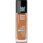 (2 pack) Maybelline Fit Me Matte + Poreless Liquid Foundation Makeup, 356 Warm Coconut, 1 fl oz