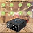 thumbnail image 2 of Gelielim Reproductor de CD Despertador Radio Combo, Bluetooth CD Boombox, Cargador Inalámbrico Rápido Certificado Qi, Soporte CD/MP3/AUX/USB/FM Radio, Reproductores de CD para el Hogar con Control Rem, 2 of 5