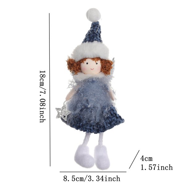 1PCS Christmas Plush Angel Wings Christmas Ornaments Hanging White Pink Dolls Decor for Xmas Tree/Gift/Valentine's Day/Wedding