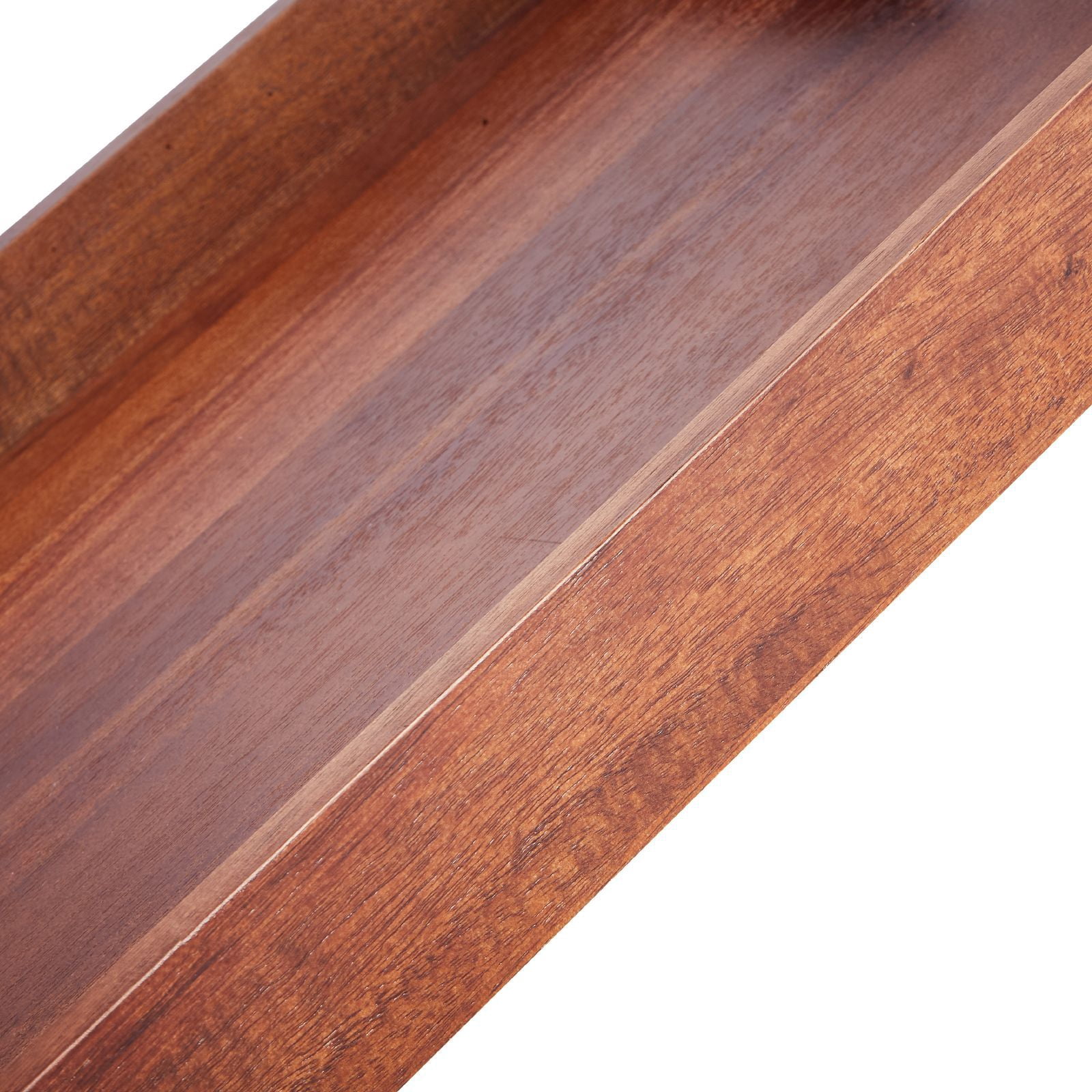 Wooden Serving Tray 17x12.2x1.97 Inch, Acacia Wood with Iron Handles, Durable Bonded Assembly, Versatile for Dining Table Kitchen Living Room Bar