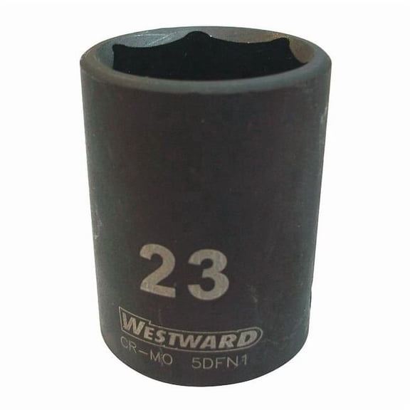1/2 in Drive Impact Socket Standard Socket, Black Oxide, Steel,23 mm 5DFN1