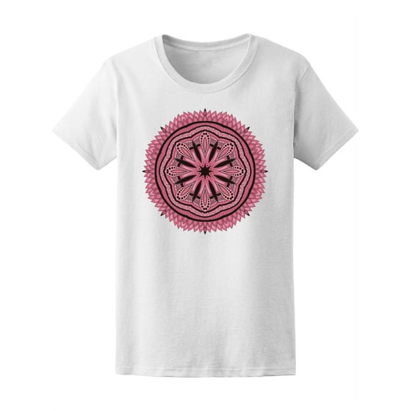 Beautiful Pink And Black Mandala T-Shirt Women -Image by Shutterstock, Female XX-Large