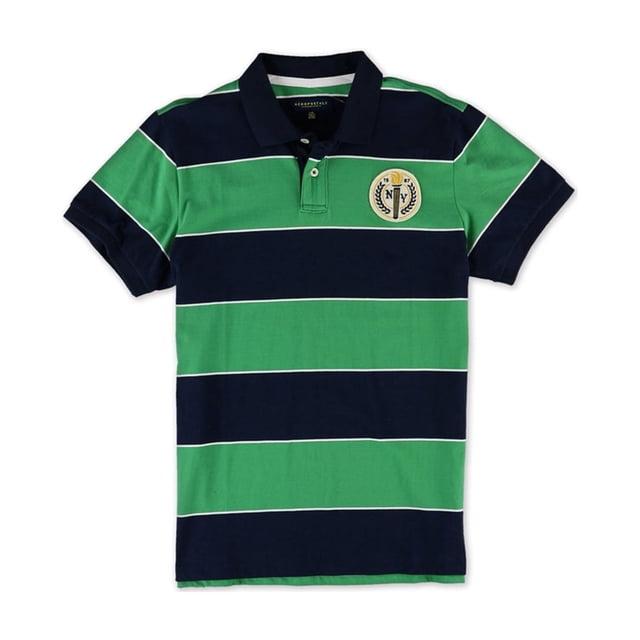 Polo Rugby Aeropostale NY Patch para Hombre Verde Mediano
