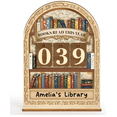 thumbnail image 2 of 2D plane wooden decoration item in bookshelf pattern, suitable as a Christmas gift decoration hanging piece, suitable for reading nook decoration, 2 of 3