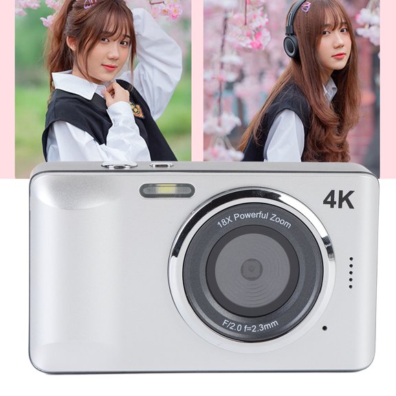 Cámara Digital 4K, Cámara Compacta De Enfoque Automático De 64MP, Zoom De 18x, Pantalla De 2.8 Pulgadas, Fotografía Ideal Presente Para Navidad, Cumpleaños, Graduaciones,