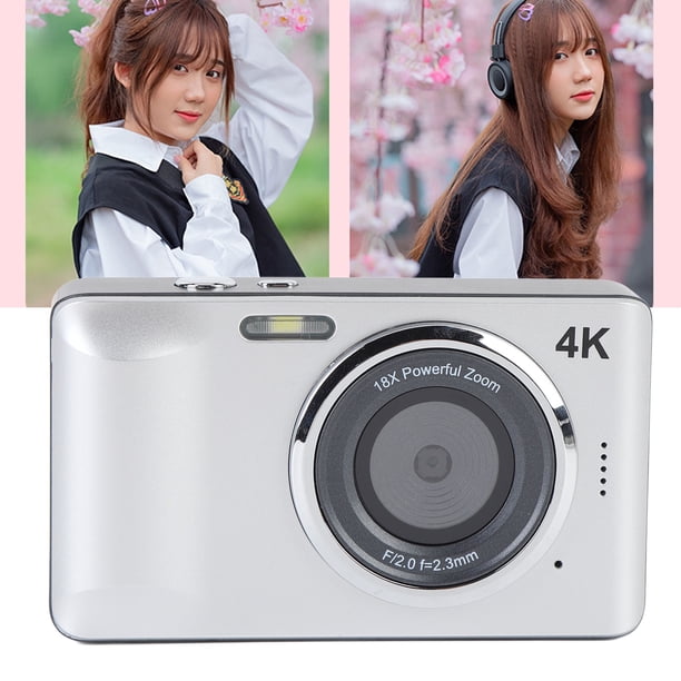 Cámara Digital 4K, Cámara Compacta De Enfoque Automático De 64MP, Zoom De 18x, Pantalla De 2.8 Pulgadas, Fotografía Ideal Presente Para Navidad, Cumpleaños, Graduaciones,
