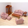 Melissa & Doug Classic Victorian Wooden and Upholstered Dollhouse Living Room Furniture, 9pc