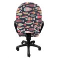 thumbnail image 3 of Nautical Office Chair Slipcover, Abstract Design Ornamental Fish Pattern Doodle Style Print, Protective Stretch Decorative Fabric Cover, Standard Size, Multicolor, by Ambesonne, 3 of 5