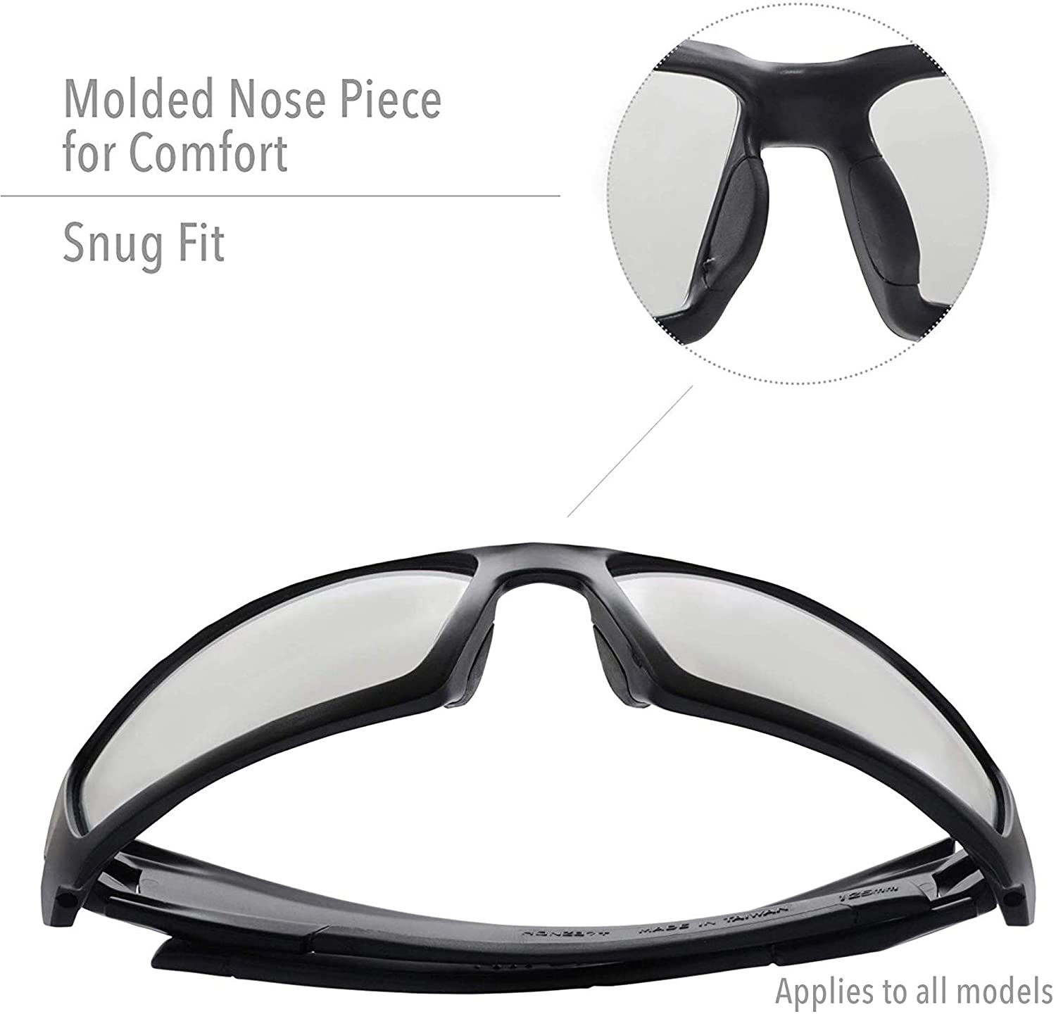Hypershock, Safety Glasses, HydroShield(R) Anti-Fog, Clear Lens, Brown Frame, Full-Frame