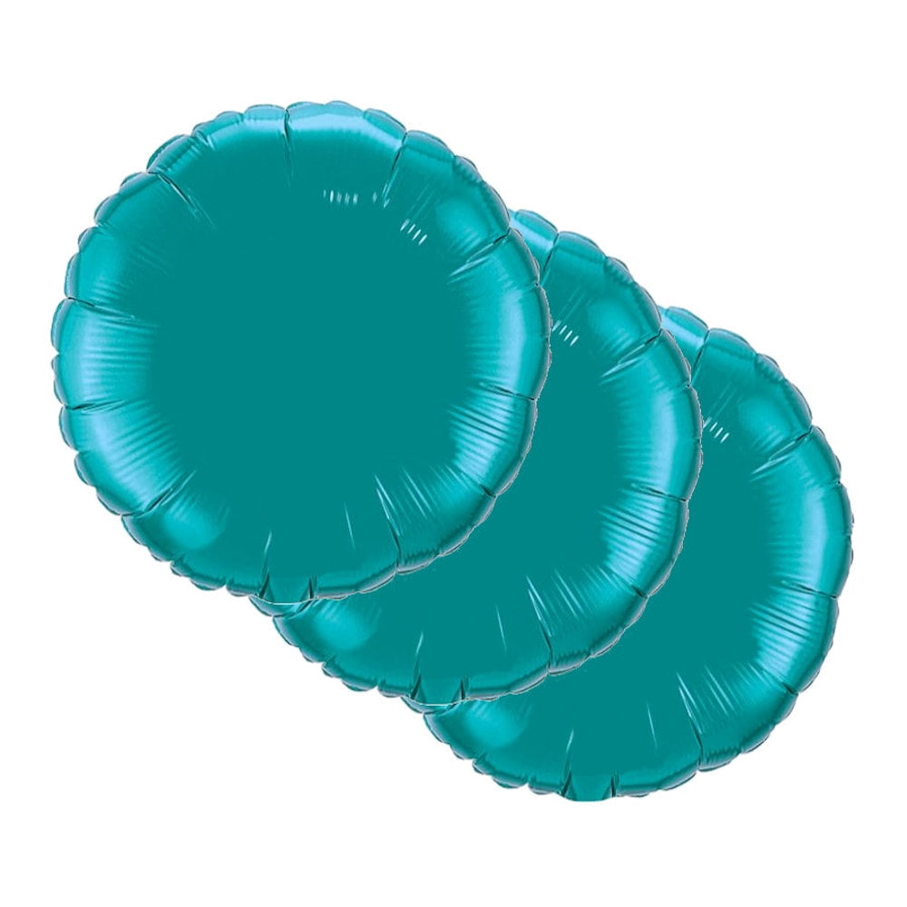 3 pc - 18' Solid Teal Round Balloon Wedding Baby Bridal Shower Birthday Luau Boy