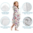 thumbnail image 7 of Cartoon Unicorn Butterfly Flower Pattern Hooded Bath Towel，60"x35" for Ages 3 To 12 Kids, Quick Dry Lightweight Soft Microfiber Hood Beach Towel Cover Up for Kids, 7 of 7