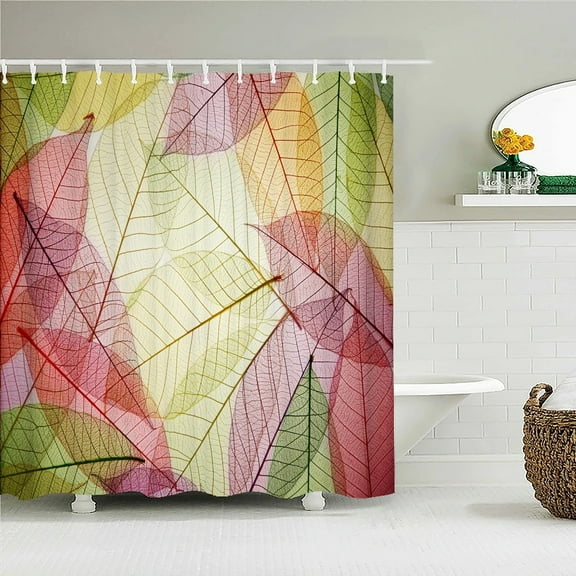 High Quality Leaves Fabric Shower Curtain Waterproof Plant Flower leaf Bath Curtains for Bathroom Decorate with