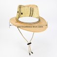thumbnail image 3 of Unisex Adult Straw Cowboy Hat Small Brim Western Rope Decor Adjustable Chin Strap Summer Cap for Outdoor Travel and Vacation and Beach Trips Beige One Size, 3 of 5