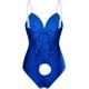 thumbnail image 3 of Disfraz de Conejita de Terciopelo para Mujer Wannsee Azul 2XL Conjunto de Body, 3 of 7