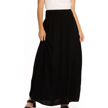 Women's summer black loose dress with soft elastic waistband