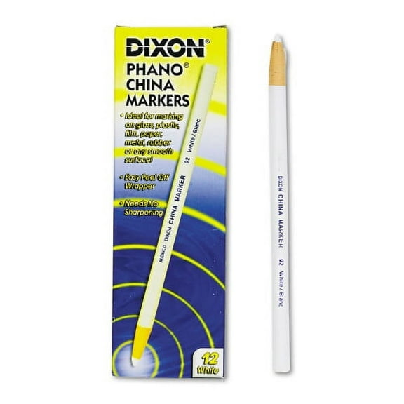 Dixon China Marker, White, Dozen, Each