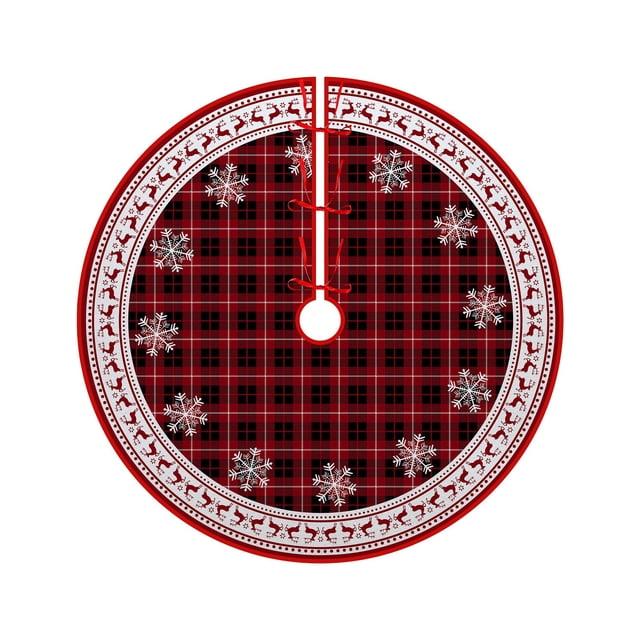 35-Inch Fabric Christmas Tree Skirt - Holiday Decoration for Indoor Party