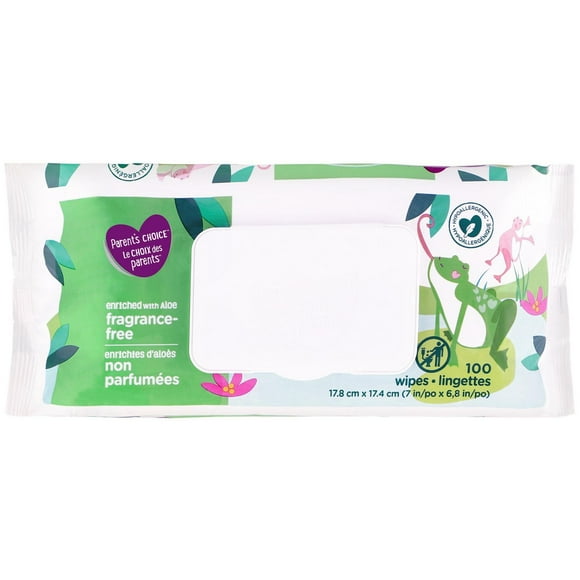 Lingettes non parfumées enrichies d’aloès Le choix des parents 100 lingettes