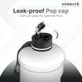 thumbnail image 2 of HYDRATE XL Jug Half Gallon Water Bottle - BPA Free, Flip Cap, Ideal for Gym, Large Sports Bottle, Extra strong material - Mono (74 oz water bottle), 2 of 12