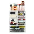 thumbnail image 2 of Unique Home Acrylic Makeup Cosmetic Organizer 4 Piece Large Set to Conceal Lipstick, Eye-Shadow, Brushes with 3 Storage Drawers, Clear, 4 Piece Set, 2 of 5
