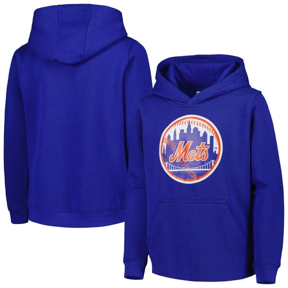 Youth Royal New York Mets Team Primary Logo Pullover Hoodie