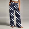 thumbnail image 6 of Women's Wide Leg Sweatpants with Pockets Polka Dot Baggy Side Drawstring Athletic Lounge Pants, 6 of 7