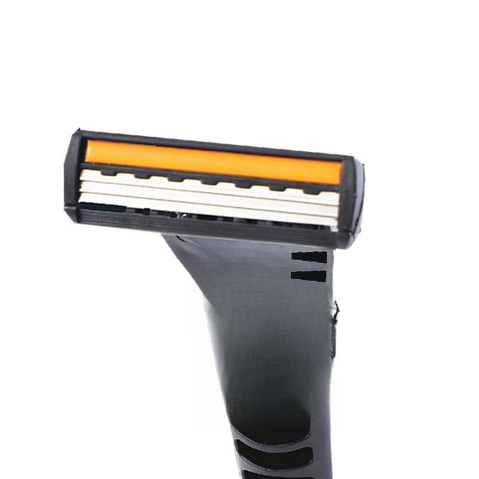 Stainless steel three-layer razor blade old-fashioned manual men's razor razor blade-yellow