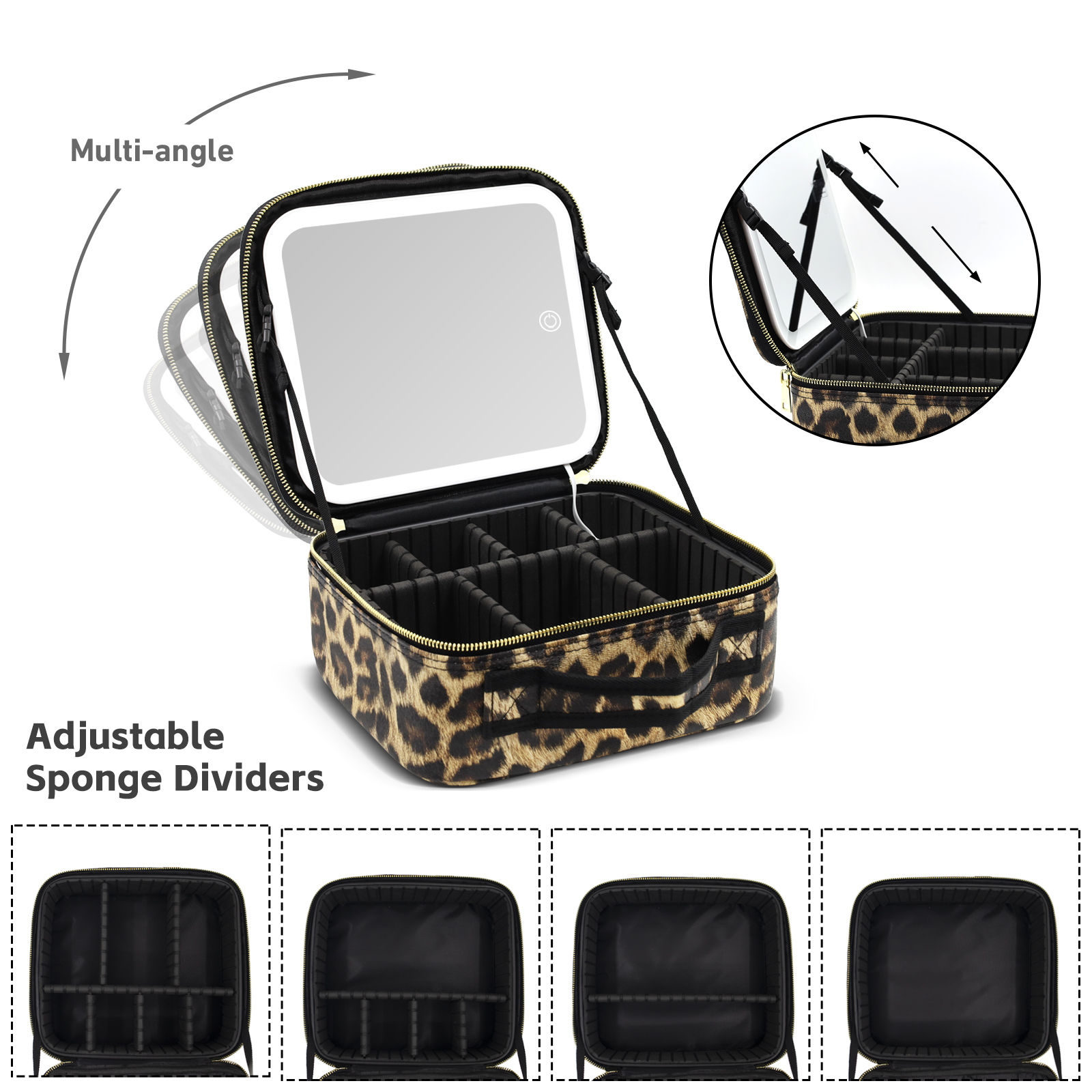 Suupvaor Travel Makeup Case with LED Lighted Mirror photo 5