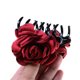 thumbnail image 3 of Moda Tela Rosa Flor Grande Pinza Para El Cabello Garra Clip Accesorios Regalo-Vino Azul Sunnimix Clip de pelo grande de las mujeres, 3 of 7