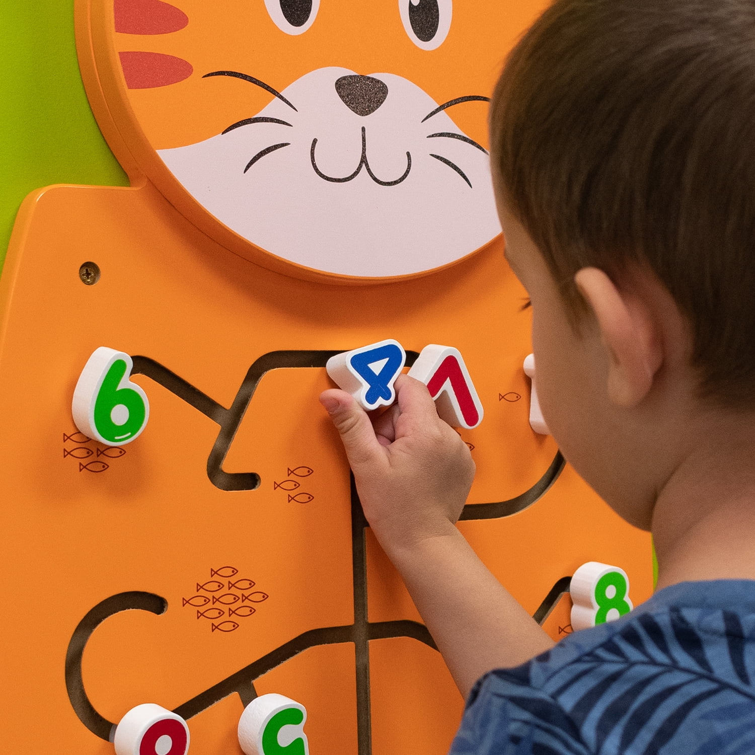 Learning Advantage Cat Activity Wall Panel - 18m+ - Toddler Activity Center