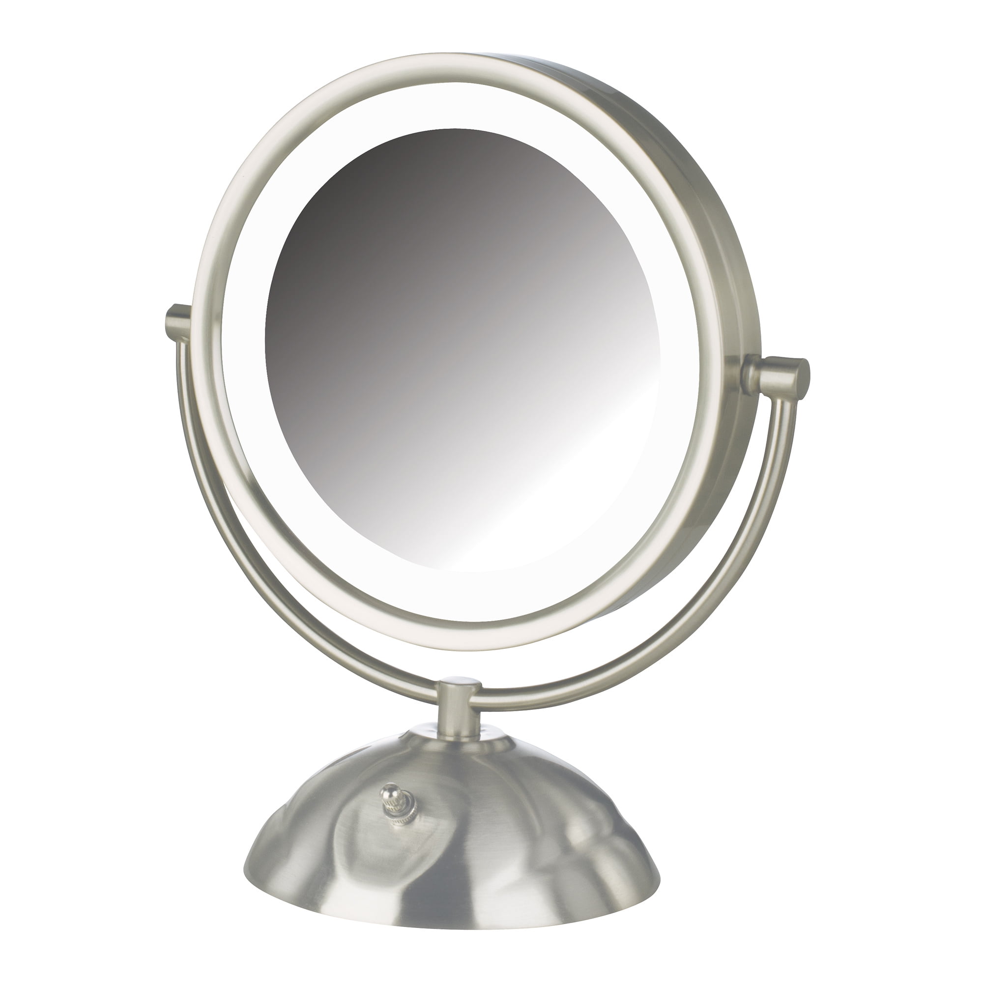 Jerdon Hl8505nl 8x 1x Led Lighted Table Top Mirror Nickel