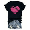 thumbnail image 2 of Hrsba Womens Sports Shirts Baseball Graphic Print Crew Neck Short Sleeve Tee Summer Casual Soft Ladies Top Daily Relaxed Wear, 2 of 4