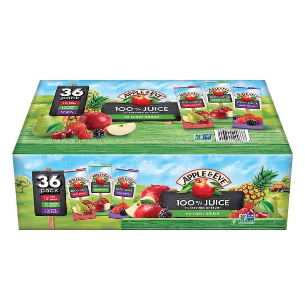 Fruit Juice Bonus Variety Pack, 36 pk./6.7 oz.by Apple & Eve 100