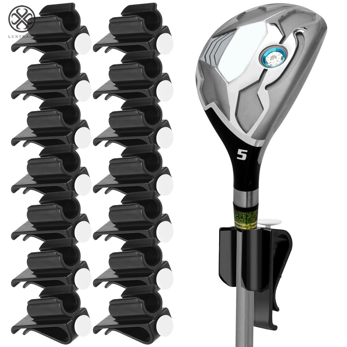 Luxtrada 14Packs Golf Bag Club Organizers Clip On Putter Holder Iron