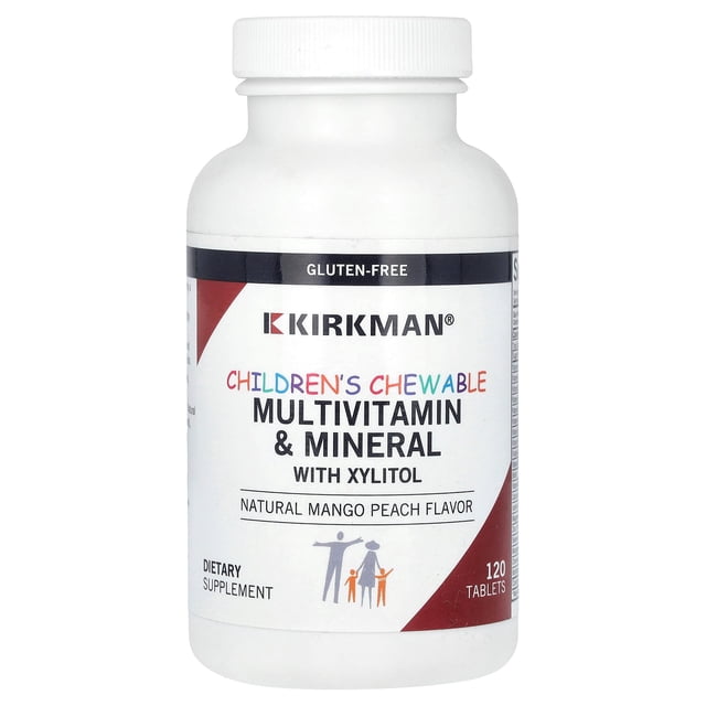 Suplemento Multivitamínico masticable para niños Kirkman Labs 120 comprimidos