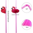 thumbnail image 2 of GoXteam 100pcs Pink Flamingo Drinking Straws, Disposable Honeycomb Plastic Straws, Tropical Hawaiian Beach Cocktail Pool Luau Party Decorations Supplies, 2 of 7