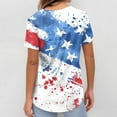 thumbnail image 5 of 4th of July Short Sleeve Scrub Tops for Women Patriotic Amrican Flag Printed Nursing Uniforms, 5 of 5