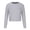 Gray, variant on Fesfesfes Women Sweater Tops Fall And Winter Casual Round Neck Long Sleeve Tops Solid Color Crop Sweater Tops Blouse Clothes Sale