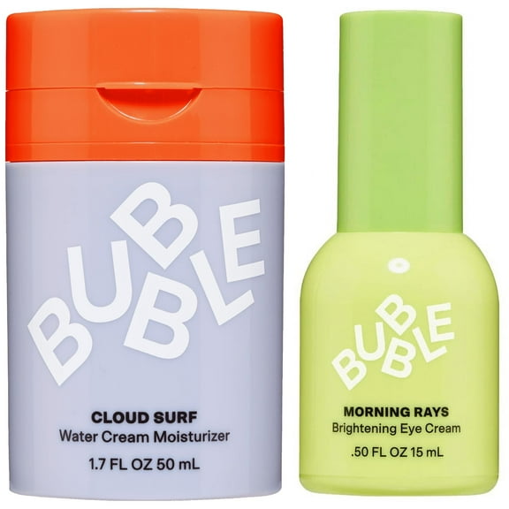 Bubble Skincare Water Cream Facial Moisturizer & Brightening Eye Cream Set, All Skin Types