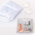 thumbnail image 2 of ZHAOCHENG Bolsa para juguetes de baño Red para juguetes de baño Red de almacenamiento para juguetes de baño para bebés Tres bolsillos pequeños Un bolsillo grande con 2 ventosas para montaje en pared (, 2 of 5