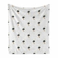 thumbnail image 1 of Ostrich Soft Flannel Fleece Throw Blanket, Zoo Baby Camel Birds Savannah Exotic Mammal Pattern Farm Wild Life, Cozy Plush for Indoor and Outdoor Use, 70" x 90", Dark Blue Grey Orange, by Ambesonne, 1 of 6