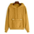 thumbnail image 5 of Yellow Sweatshirt for Womens Oversized Hoodies Fleece Sweatshirts Casual Comfy Tops Fall Fashion Outfits 2025 Cute Clothes with Pockets Women Fall Clothes, 5 of 6