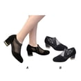 thumbnail image 4 of Qarigey 1 par de zapatos de verano para mujer, sandalias transpirables de tacón bajo, accesorio para calzado Calzado floral negro Tamaño 38, 4 of 6