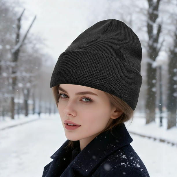 Sombrero de Lana de Poliéster Gorro de Tejido Cálido Del Pelo Protector de las Mujeres