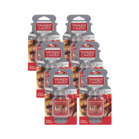 Ambientador para auto Yankee Candle Sparkling Cinnamon, paquete de 6