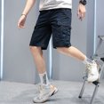 thumbnail image 5 of Pantalones cortos cargo de combate para hombre, para senderismo, camuflaje, bermudas para hombre, pantalones cortos anchos, pesados, ropa de calle vintage, grandes y altos, 5 of 5